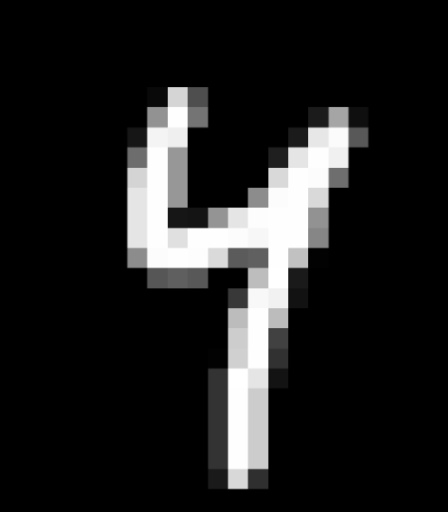 Digit four from MNIST dataset